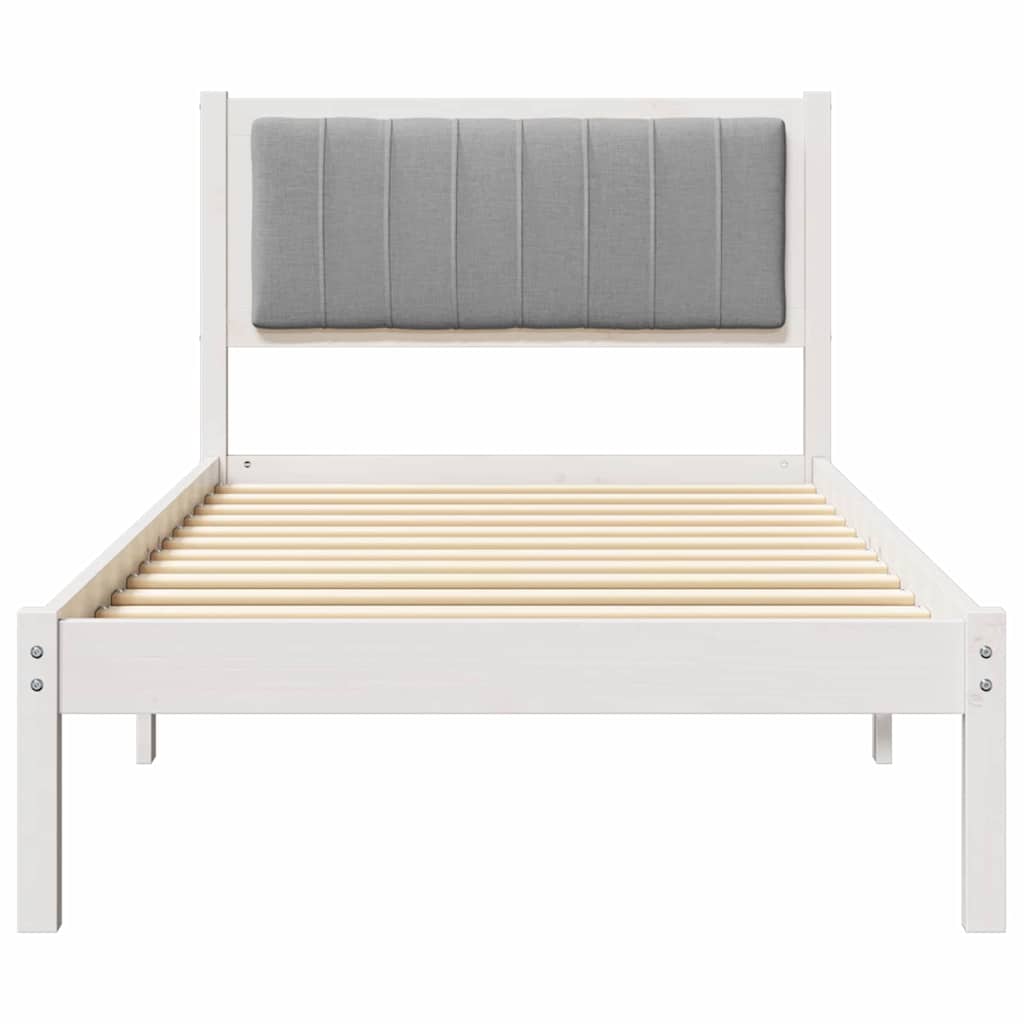 Bed Frame with Upholstered Headboard Light Grey 90 x 200 cm
